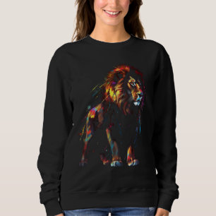 Sudadera Arte de leones coloridos amantes de los animales m