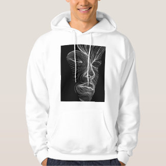 Sudadera Arte de línea de cara abstracta minimalista.