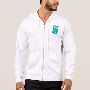 Sudadera Arte de línea de cara abstracta moderna en azul ve