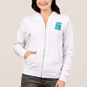 Sudadera Arte de línea de cara abstracta moderna en teal