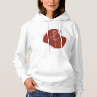 Sudadera Arte de línea de rosa abstracta minimalista