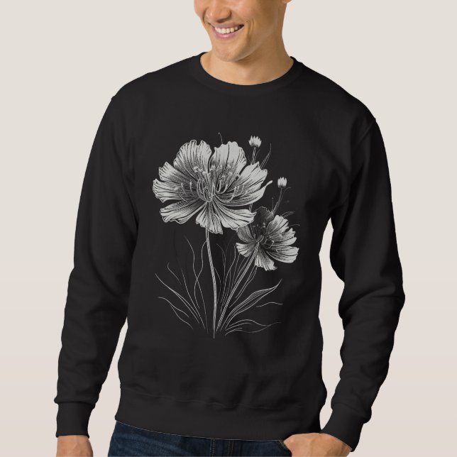 Sudadera Arte de línea Flor Silvestre_2 (Anverso)