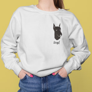 Sudadera Arte de línea personalizado de Doberman para amant