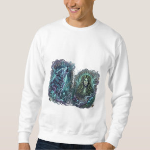 Sudadera Arte de Loba Mística y Diosa del Bosque