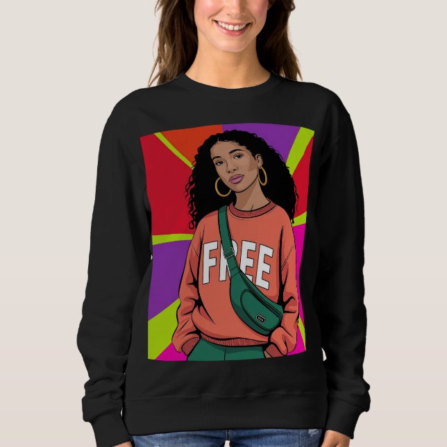 Sudadera Arte de mujer negra (Anverso)