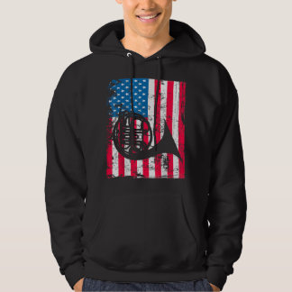 Sudadera Arte de música retro del Cuerno francés vintage de