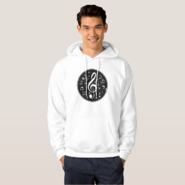 Sudadera Arte de notas musicales de Vintage Treble Clef