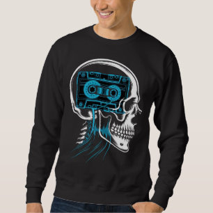 Sudadera Arte de onda de sonido de cráneo de cinta de caset