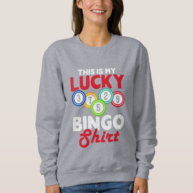 Sudadera Arte de palabras de Bingo afortunado lindo (Anverso)