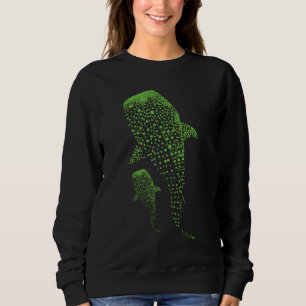 Sudadera Arte de Partículas de Tiburón Ballena Brillante