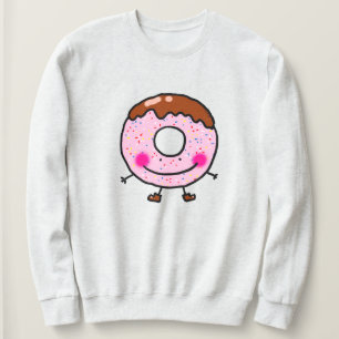 Sudadera Arte de personaje de donut sonriente con sprinkles