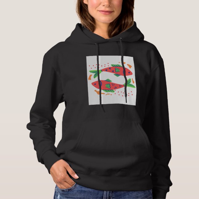 Sudadera Arte de pescado colorido (Anverso)
