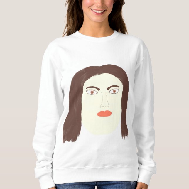 Sudadera arte de pintura abstracta de cara chica (Anverso)