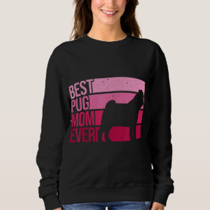 Sudadera Arte De Pug Cutáneo Para Mamá Mujeres Rama Perro M
