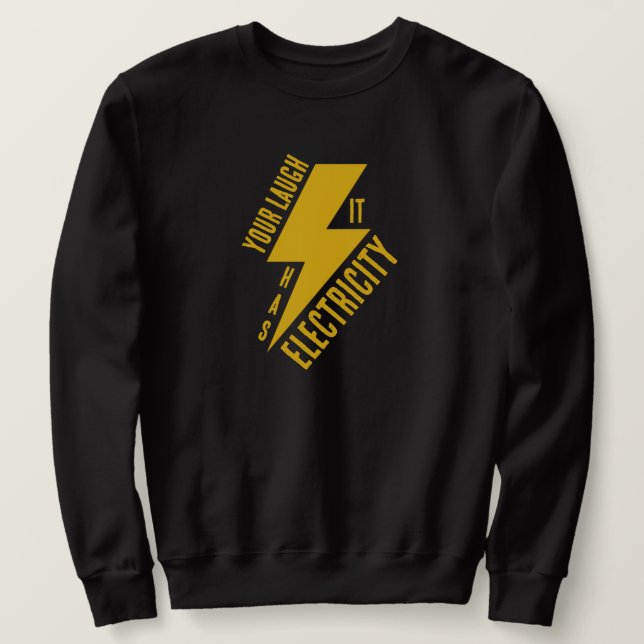 Sudadera Arte de rayo con risa eléctrica (Anverso del diseño)