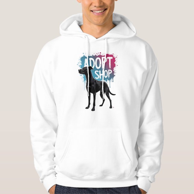 Sudadera Arte de rescate de graffiti de perro Adoptar No Co (Anverso)