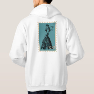 Sudadera Arte de sello de moda verde azulado Avestruz Esque