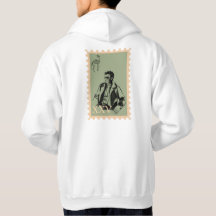 Arte de sello verde salvia hombre genial esqueleto