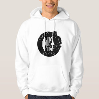 Sudadera Arte de silueta de música de DJ en blanco y negro