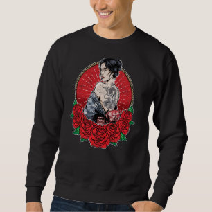 Sudadera Arte de tatuaje de Geisha japonesa estética de Sam