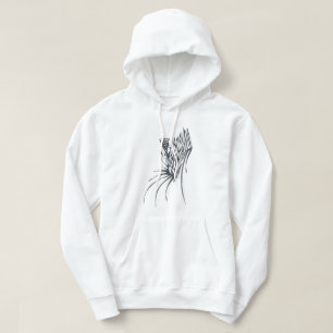 Sudadera Arte de Tatuaje Tribal Abstracto Cono Blanco Negro