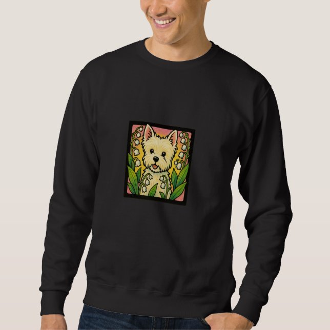 Sudadera Arte de Terrier West Highland Blanco Westie Blanco (Anverso)