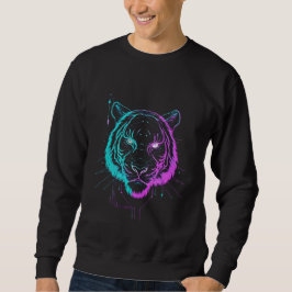Sudadera Arte de tigre digital neón