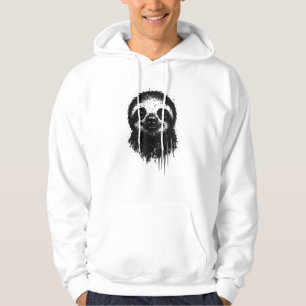 Sudadera Arte de tinta de perezoso Grunge retrato de vida s