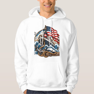Sudadera Arte de viaje en barco de vapor vintage de la Mari