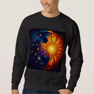 Sudadera Arte de vidrio teñido Yin Yang Celestial