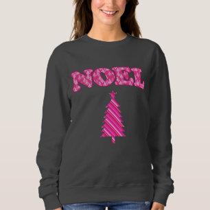 Sudadera Arte de Word - Noel Patterado en árboles rosas de 