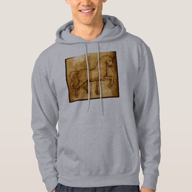 Sudadera Arte del caballo de Leonardo da Vinci (Anverso)