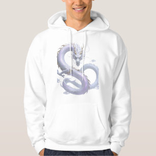Sudadera Arte del Dragón Blanco   Estética de Fantasía Míti