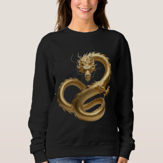 Sudadera Arte del Dragón Chino Dorado | Fantasía de Criatur