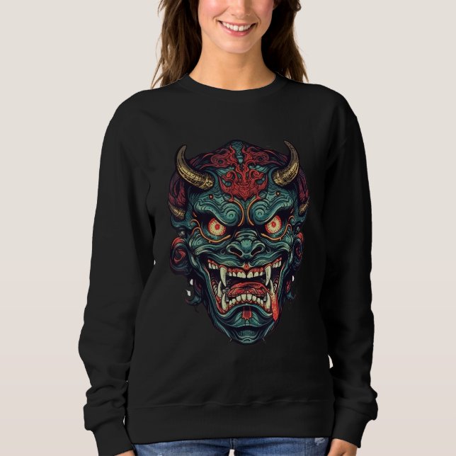 Sudadera Arte Demonio Japonés Enfrentado Al Diablo Yokai Ha (Anverso)