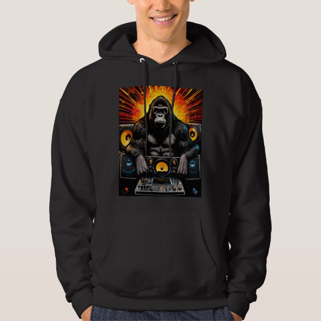 Sudadera Arte Explosivo de Gorila DJ Boombox (Anverso)