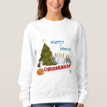 Arte festivo interconfesional de Chrismukkah feliz