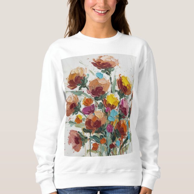 Sudadera Arte floral abstracto moderno (Anverso)