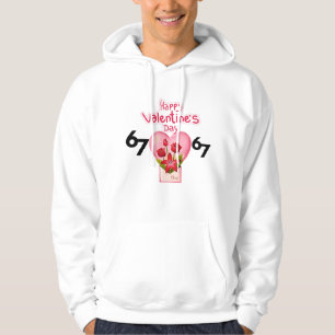Sudadera Arte Floral del Corazón de Carta de Amor de San Va