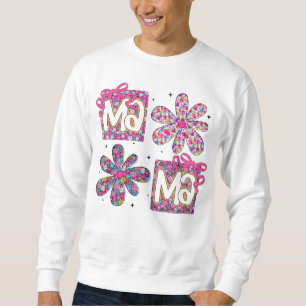 Sudadera Arte Gráfico Boho Floral Brillante Mama