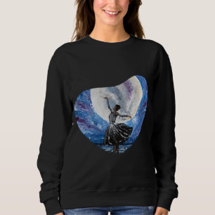 Sudadera Arte hecho a mano: bailando con la luna