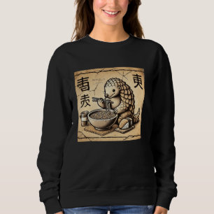 Sudadera Arte Japonés de Cuevas Amante de Fideos Pangolín L