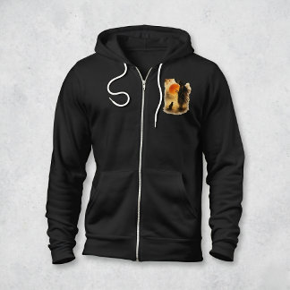 Sudadera  Arte Japonés Samurái Guerrero & Gato Negro 