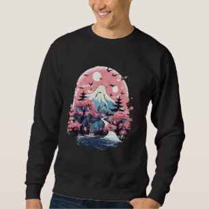 Sudadera Arte japonés Ukiyo-e Geisha Florecimiento de cerez