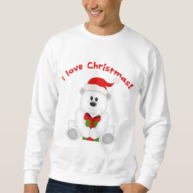 Sudadera Arte lindo del navidad del amor del oso de peluche (Anverso)