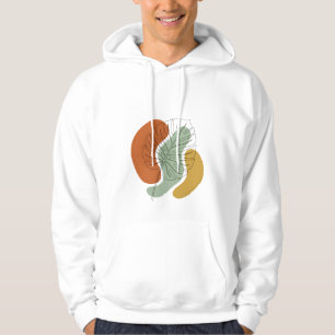 Sudadera Arte lineal de hoja de Monstera moderno de mediado