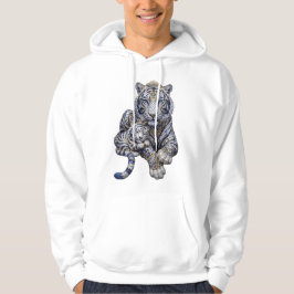 Sudadera Arte Majestuoso del Tigre Blanco con Joyas Reales