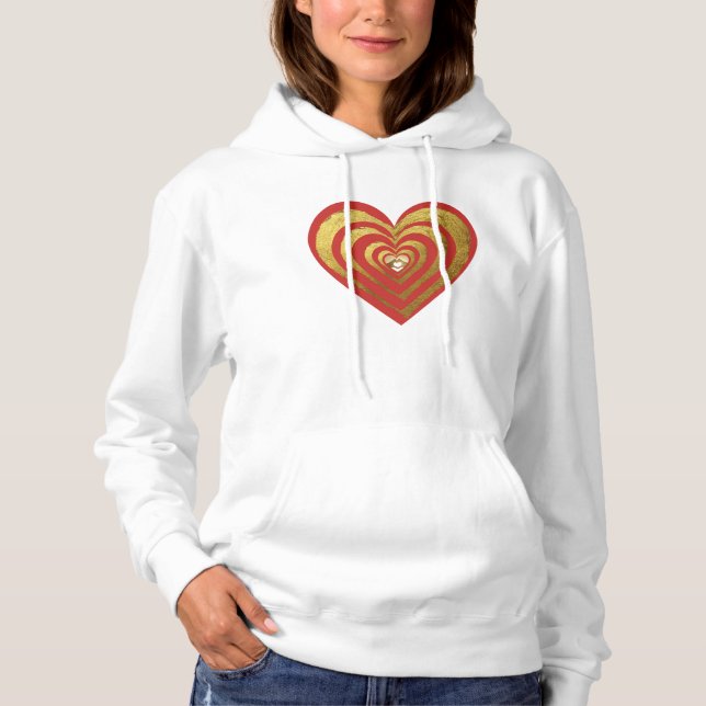 Sudadera Arte metálico de corazones cromados (Anverso)