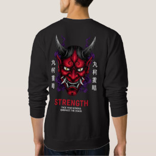 Sudadera Arte Motivacional de Fuerza de Máscara Oni Japones