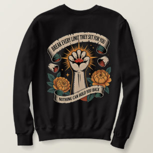 Sudadera Arte Motivacional de Resiliencia de Tatuaje Tradic